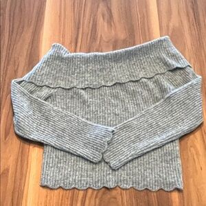 Gray Off-Shoulder Sweater.Super Soft. Size Medium. Never worn.
